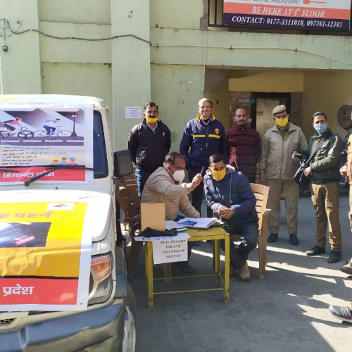 Health Camp For Eye Checking Of Drivers